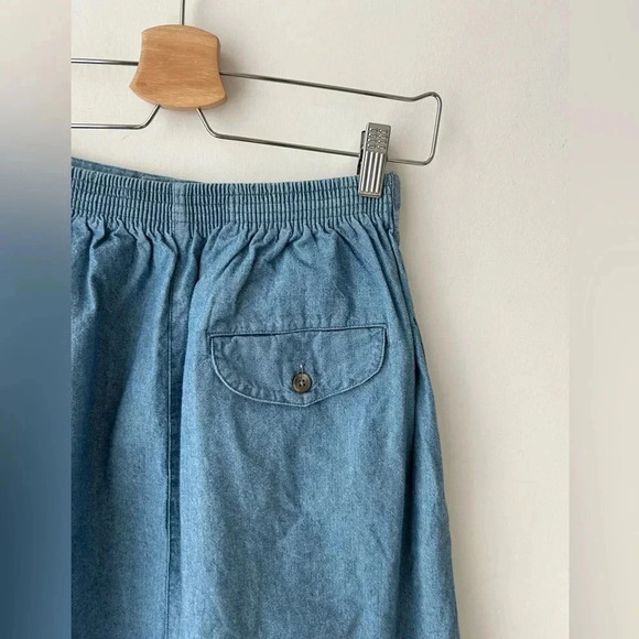 90’s Lands’end high waist cotton mid length  a rise skirt - Picture 7 of 9